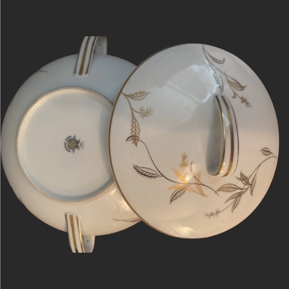 Noritake Other - Elegant Noritake Japan 5693 White and Gold Serving Dish Bowl and Lid Vintage
